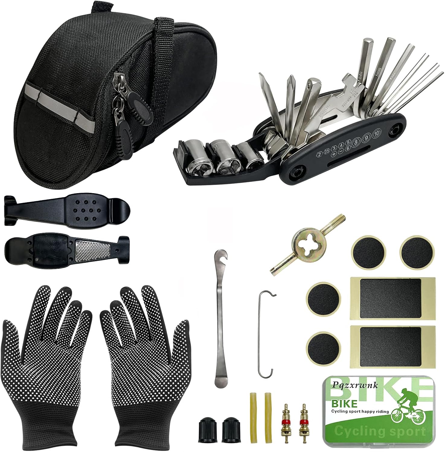 Mountain Biking Bag - 21-PC Bike Repair Kit with Multitool