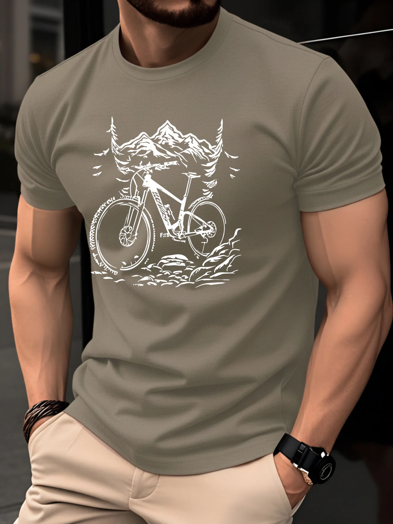 100%cotton men's T-shirt with  – Mountain Biking Holidays recenzja i cena